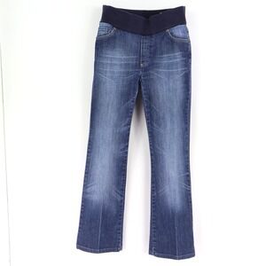 Mimi Maternity Jeans Womens Size S Blue Dark Wash Denim Bootcut Pockets Mid Rise